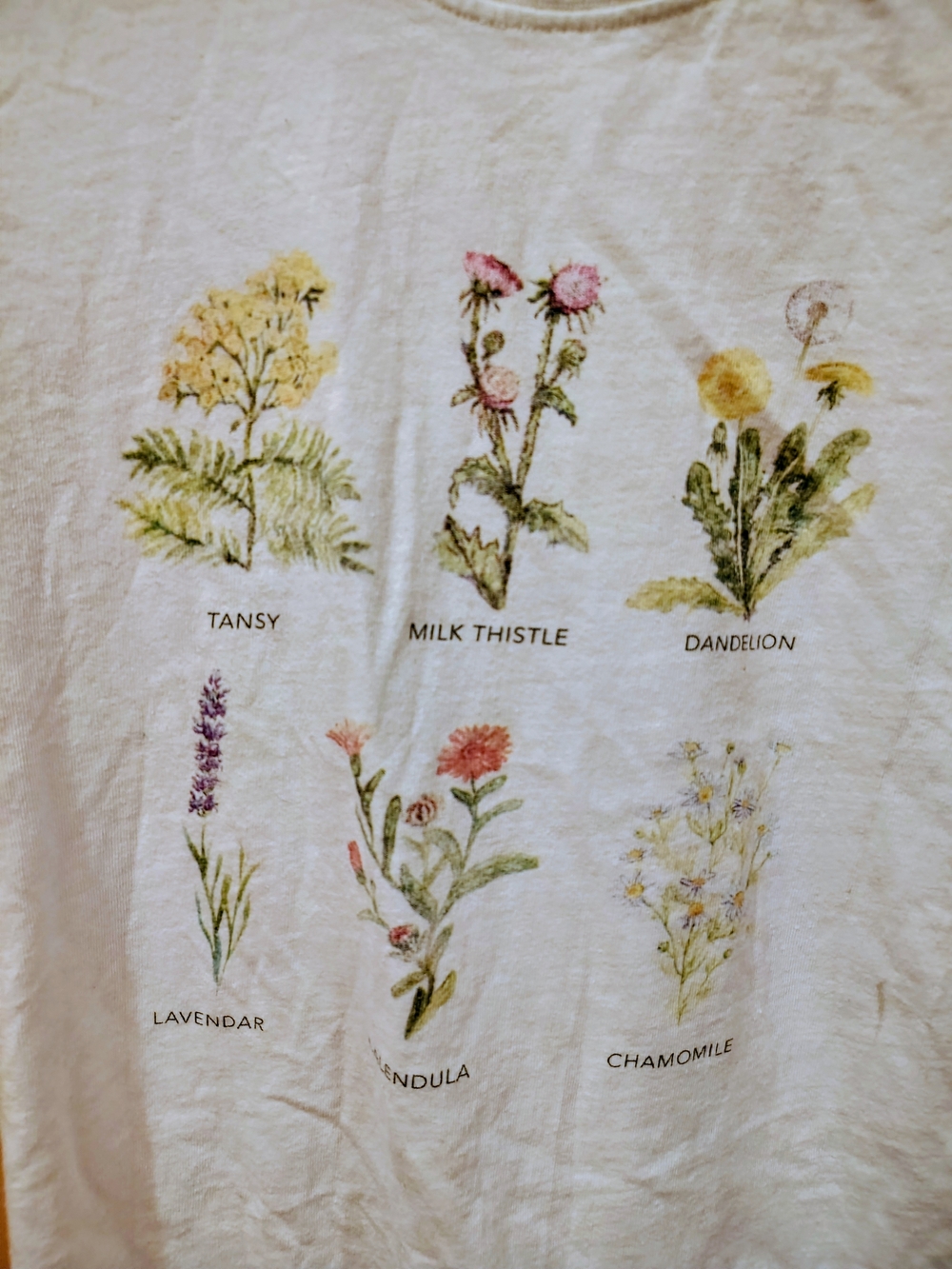 Women's medium pre-owned garden flowers tshirt